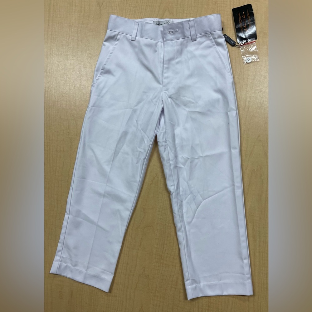 NWT boys white pants Johnnie Lewe youth boys size 7 never worn really cute